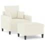 Sillón con taburete terciopelo crema 60 cm de , Sofás - Ref: Foro24-3201105, Precio: 204,71 €, Descuento: %