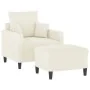 Sillón con taburete terciopelo crema 60 cm de , Sofás - Ref: Foro24-3201105, Precio: 204,71 €, Descuento: %