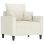Sillón con taburete terciopelo crema 60 cm de , Sofás - Ref: Foro24-3201105, Precio: 204,71 €, Descuento: %