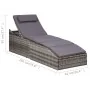Tumbona con cojín ratán sintético gris de , Tumbonas - Ref: Foro24-46540, Precio: 246,85 €, Descuento: %