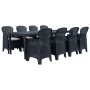 Comedor de jardín 9 piezas plástico aspecto de ratán antracita de , Conjuntos de jardín - Ref: Foro24-276137, Precio: 878,76 ...