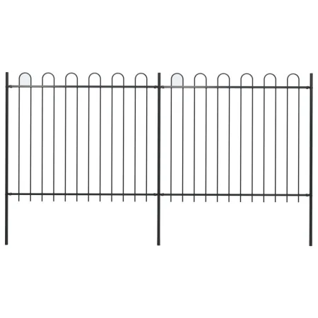 Gartentor mit Spitzen aus schwarzem Stahlring 3,4x1,5 m von , Zaunpaneele - Ref: Foro24-277675, Preis: 157,66 €, Rabatt: %