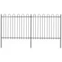 Gartentor mit Spitzen aus schwarzem Stahlring 3,4x1,5 m von , Zaunpaneele - Ref: Foro24-277675, Preis: 157,66 €, Rabatt: %
