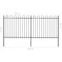 Gartentor mit Spitzen aus schwarzem Stahlring 3,4x1,5 m von , Zaunpaneele - Ref: Foro24-277675, Preis: 157,66 €, Rabatt: %