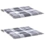Cojines de silla de jardín 2 uds tela a cuadros gris 50x50x3 cm de , Cojines para sillas y sofás - Ref: Foro24-314071, Precio...