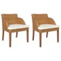 Sillas de comedor con cojines 2 uds ratán natural marrón claro de , Sillas de comedor - Ref: Foro24-325489, Precio: 242,68 €,...