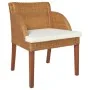 Sillas de comedor con cojines 2 uds ratán natural marrón claro de , Sillas de comedor - Ref: Foro24-325489, Precio: 242,68 €,...