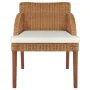Sillas de comedor con cojines 2 uds ratán natural marrón claro de , Sillas de comedor - Ref: Foro24-325489, Precio: 242,68 €,...