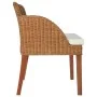 Sillas de comedor con cojines 2 uds ratán natural marrón claro de , Sillas de comedor - Ref: Foro24-325489, Precio: 242,68 €,...
