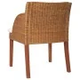 Sillas de comedor con cojines 2 uds ratán natural marrón claro de , Sillas de comedor - Ref: Foro24-325489, Precio: 242,68 €,...