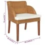 Sillas de comedor con cojines 2 uds ratán natural marrón claro de , Sillas de comedor - Ref: Foro24-325489, Precio: 242,68 €,...