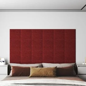 Wall panels 12 units red wine fabric 30x30 cm 1.08 m² by , Wall covering - Ref: Foro24-343792, Price: 30,71 €, Discount: %