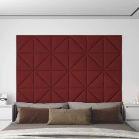 Paneles de pared 12 uds tela rojo tinto 30x30 cm 0,54 m² de , Recubrimiento de paredes - Ref: Foro24-343932, Precio: 19,21 €,...