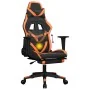 Silla gaming masaje y reposapiés cuero sintético negro naranja de , Sillones para videojuegos - Ref: Foro24-345440, Precio: 1...
