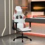 Gaming chair with massage and footrest in white and pink synthetic leather by , Gaming chairs - Ref: Foro24-345530, Price: 12...