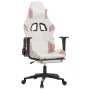Gaming chair with massage and footrest in white and pink synthetic leather by , Gaming chairs - Ref: Foro24-345530, Price: 12...