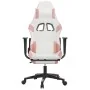 Gaming chair with massage and footrest in white and pink synthetic leather by , Gaming chairs - Ref: Foro24-345530, Price: 12...