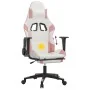 Gaming chair with massage and footrest in white and pink synthetic leather by , Gaming chairs - Ref: Foro24-345530, Price: 12...