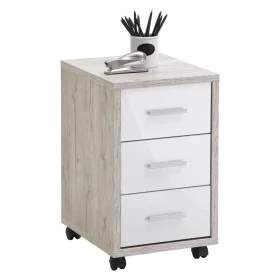 FMD Cajonera móvil color roble arena y blanco brillante de , Armarios archivadores - Ref: Foro24-429442, Precio: 140,42 €, De...