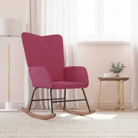 Silla mecedora de terciopelo rojo vino tinto de , Mecedoras - Ref: Foro24-327748, Precio: 107,40 €, Descuento: %
