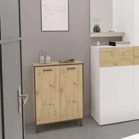 FMD Mueble zapatero 5 compartimentos roble artesanal 68,5x33x93,5 cm de , Zapateros y organizadores de calzado - Ref: Foro24-...