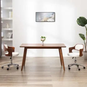 Sillas de comedor giratorias 2 uds madera curvada cuero blanco de , Sillas de comedor - Ref: Foro24-3054929, Precio: 283,02 €...