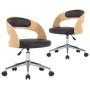 Drehbare Esszimmerstühle, 2 Stück, gebogenes Holz und schwarzes Leder. von , Essstühle - Ref: Foro24-3054917, Preis: 281,66 €...