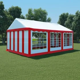 Carpa de jardín de PVC rojo y blanco 4x6 m de , Carpas y cenadores - Ref: Foro24-3056656, Precio: 929,99 €, Descuento: %