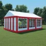 Carpa de jardín de PVC rojo y blanco 4x6 m de , Carpas y cenadores - Ref: Foro24-3056656, Precio: 929,99 €, Descuento: %
