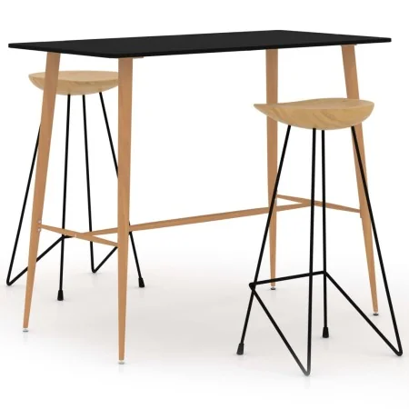 Juego de mesa alta y taburetes de bar 3 piezas negro de , muebles para cocinas y comedores - Ref: Foro24-3057839, Precio: 343...