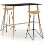 Juego de mesa alta y taburetes de bar 3 piezas negro de , muebles para cocinas y comedores - Ref: Foro24-3057839, Precio: 343...