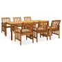 Set comedor de jardín 7 pzas y cojines madera maciza de acacia de , Conjuntos de jardín - Ref: Foro24-3058090, Precio: 820,40...