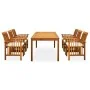 Set comedor de jardín 7 pzas y cojines madera maciza de acacia de , Conjuntos de jardín - Ref: Foro24-3058090, Precio: 820,40...