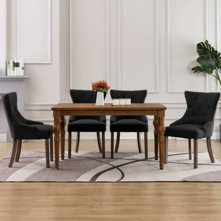 Sillas de comedor 4 unidades tela negra de , Sillas de comedor - Ref: Foro24-3058300, Precio: 611,05 €, Descuento: %
