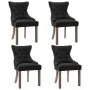 Sillas de comedor 4 unidades tela negra de , Sillas de comedor - Ref: Foro24-3058300, Precio: 611,05 €, Descuento: %