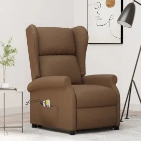 Sillón de masaje elevable de tela marrón de , Sillones de masaje eléctricos - Ref: Foro24-289744, Precio: 352,85 €, Descuento: %