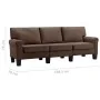 Three-seater brown fabric sofa by , Sofas - Ref: Foro24-287163, Price: 436,50 €, Discount: %