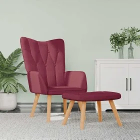 Sillón de relax con reposapiés tela rojo tinto de , Sillones - Ref: Foro24-327542, Precio: 134,79 €, Descuento: %
