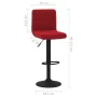 Velvet kitchen stool in burgundy color by , Kitchen stools - Ref: Foro24-334300, Price: 76,97 €, Discount: %