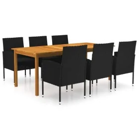 Juego de comedor para jardín de 7 piezas negro de , Conjuntos de jardín - Ref: Foro24-3067928, Precio: 592,34 €, Descuento: %