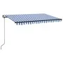 Toldo manual retráctil con LED azul y blanco 450x350 cm de , Toldos - Ref: Foro24-3069201, Precio: 453,10 €, Descuento: %