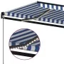 Toldo manual retráctil con LED azul y blanco 450x350 cm de , Toldos - Ref: Foro24-3069201, Precio: 453,10 €, Descuento: %