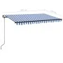 Toldo manual retráctil con LED azul y blanco 450x350 cm de , Toldos - Ref: Foro24-3069201, Precio: 453,10 €, Descuento: %
