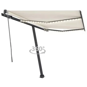 Toldo automático con LED sensor de viento color crema 300x250cm de , Toldos - Ref: Foro24-3069712, Precio: 561,89 €, Descuent...