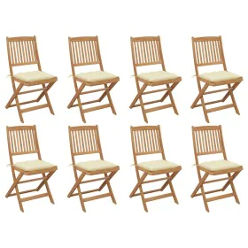 Sillas de jardín plegables 8 uds y cojines madera maciza acacia de , Sillas de jardín - Ref: Foro24-3075130, Precio: 418,67 €...