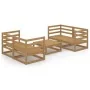 Muebles de jardín 5 pzas y cojines marrón miel madera pino de , Conjuntos de jardín - Ref: Foro24-3075257, Precio: 319,88 €, ...