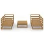 Muebles de jardín 5 pzas y cojines marrón miel madera pino de , Conjuntos de jardín - Ref: Foro24-3075257, Precio: 319,88 €, ...