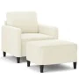 Sillón con taburete terciopelo crema 60 cm de , Sofás - Ref: Foro24-3201172, Precio: 209,74 €, Descuento: %