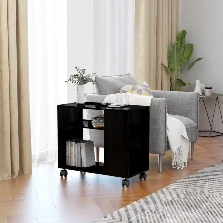 Beistelltisch aus glänzendem schwarzen Sperrholz 70x35x55 cm von , Seitentische - Ref: Foro24-802127, Preis: 45,41 €, Rabatt: %