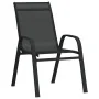 Sillas de jardín apilables 2 unidades textilene negro de , Sillas de jardín - Ref: Foro24-318777, Precio: 87,07 €, Descuento: %